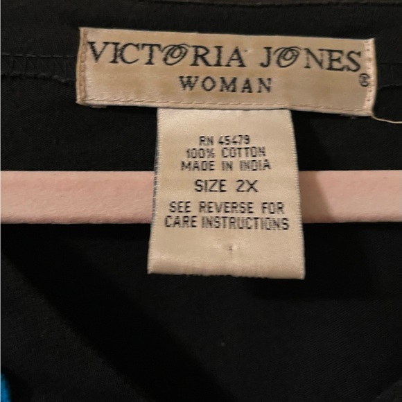 Vintage Victoria Jones Plus Size Women’s black & colorful tassel top size 2X pre - Picture 3 of 9